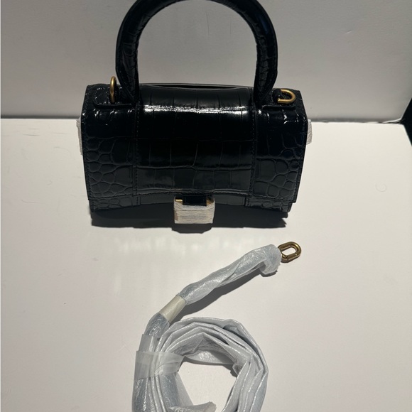 Balenciaga NEW XS Hourglass black croc - Picture 5 of 13